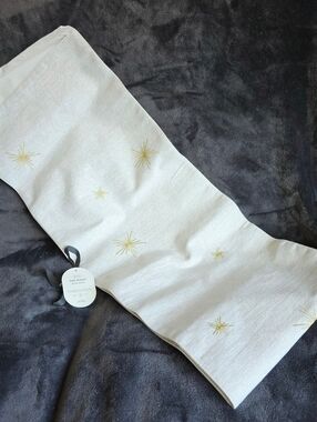 New Threshold 2025 Christmas Elegant Gold Embroidered stars Table Runner 14 × 72